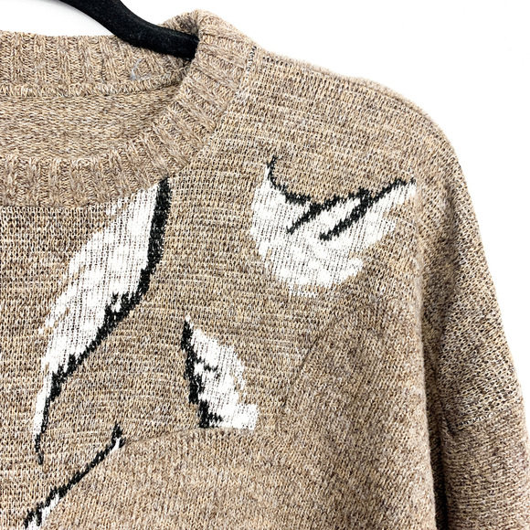 Long Sleeve Brown Knit Crewneck Sweater - Picture 3 of 8